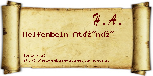 Helfenbein Aténé névjegykártya